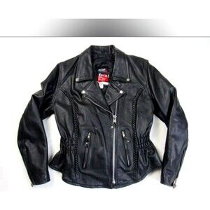 Vintage Black Leather M Biker Jacket 3M Thinsulate Zip Liner 2XL FREE SHIPPING